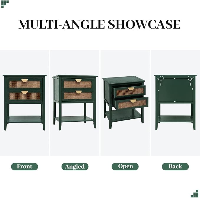 Green 2 Drawer Set of 1