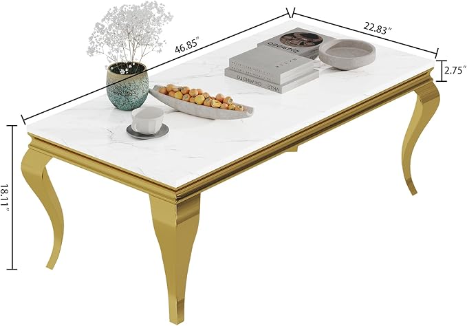 White Golden Coffee Table
