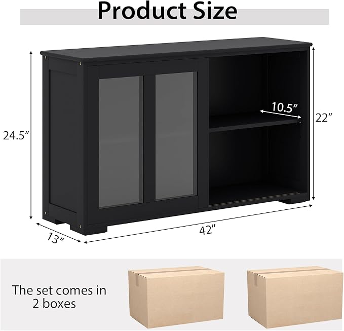 Black/Glass Sliding Door