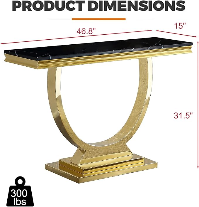 Style1:console Table-black &Gold