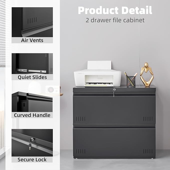 Black 2-drawer Lateral