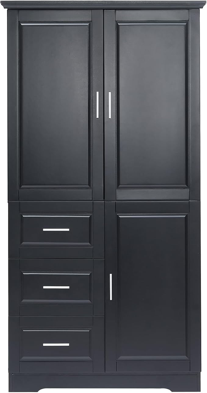 Black,wide Storage Cabinet