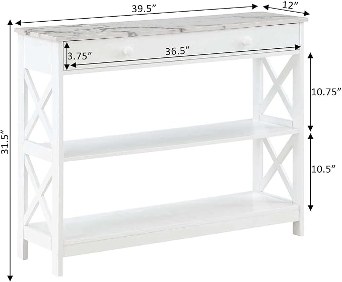 White Faux Marble/White
