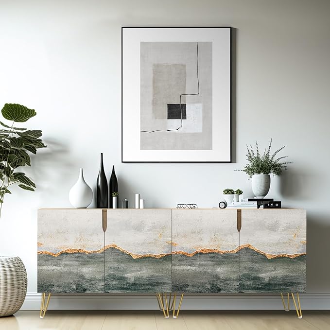 Gold Gray Color Block Collage