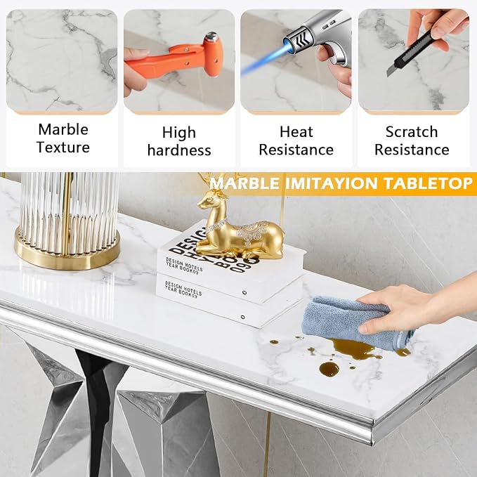White Silver Console