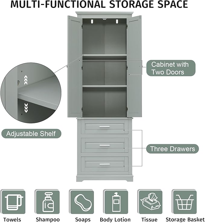 Grey(3 Drawers)