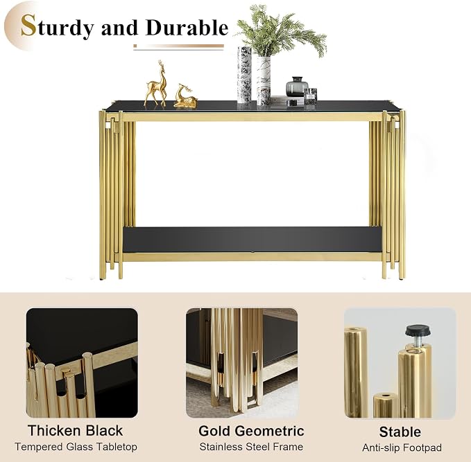 A-console Table-black Gold