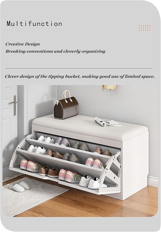 Three Fold White Leather