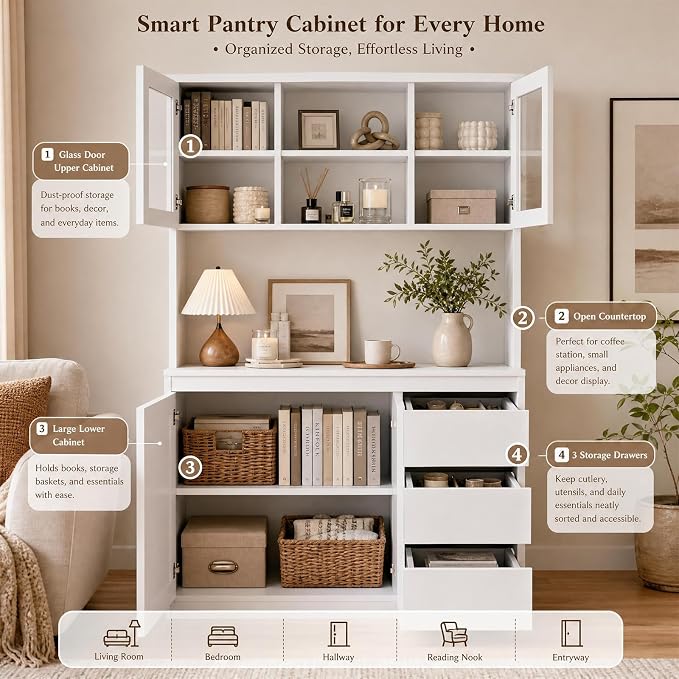 Cream White-dispaly Cabinet