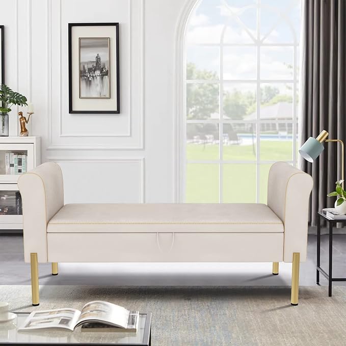 Beige With Rolled Arm