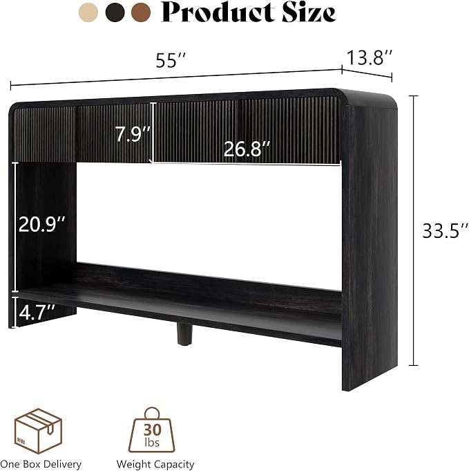 Black - Fluted Panel