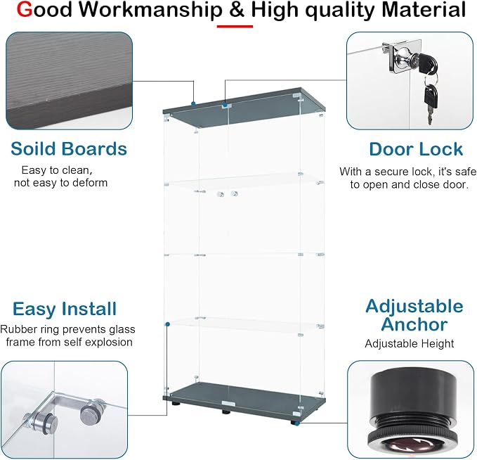 Black - 2 Doors & 4 Shelves