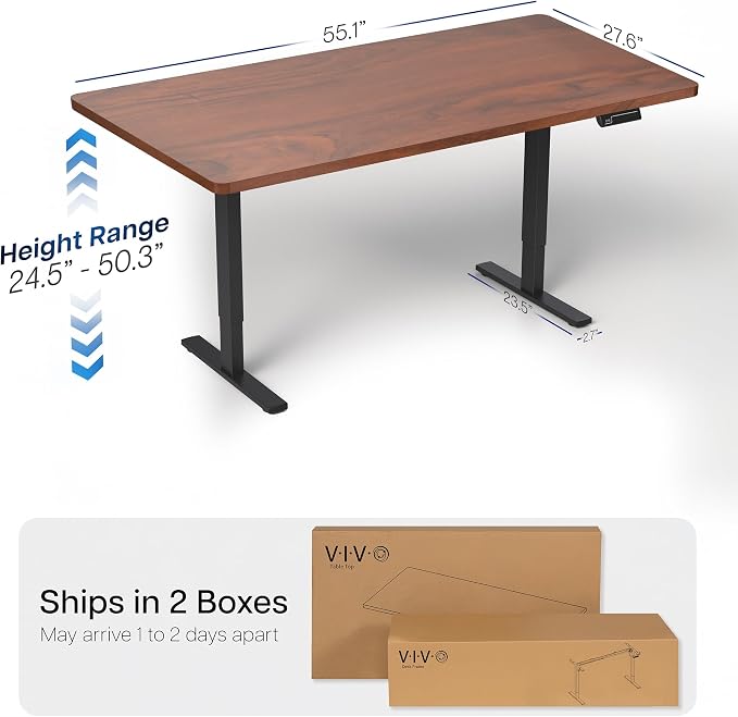 Dark Walnut Top / Black Frame