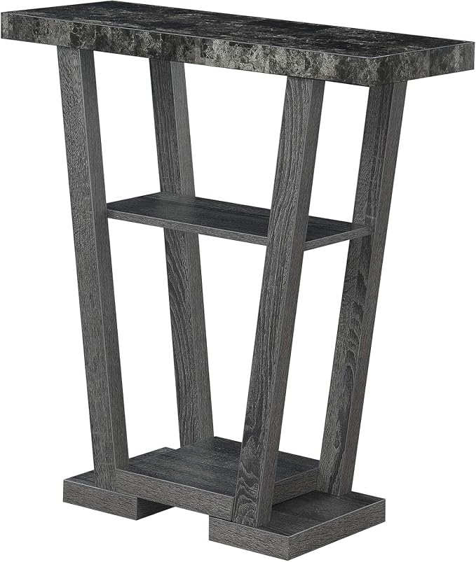 Faux Black Marble and Weathered Gray