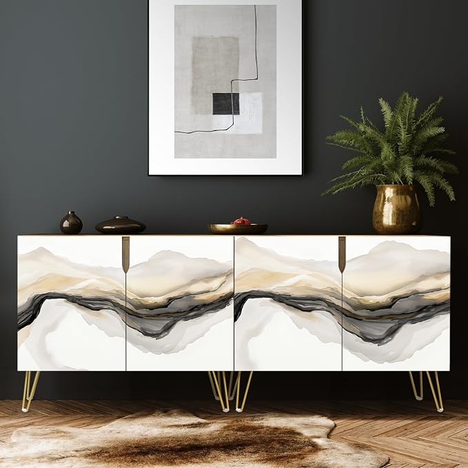 Gold White Geometric