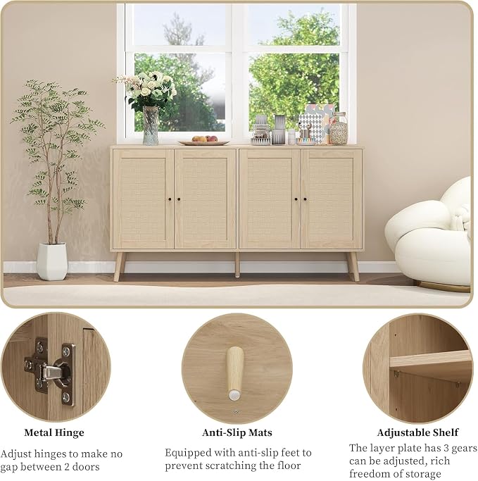 Natural - 4 Door Cabinet