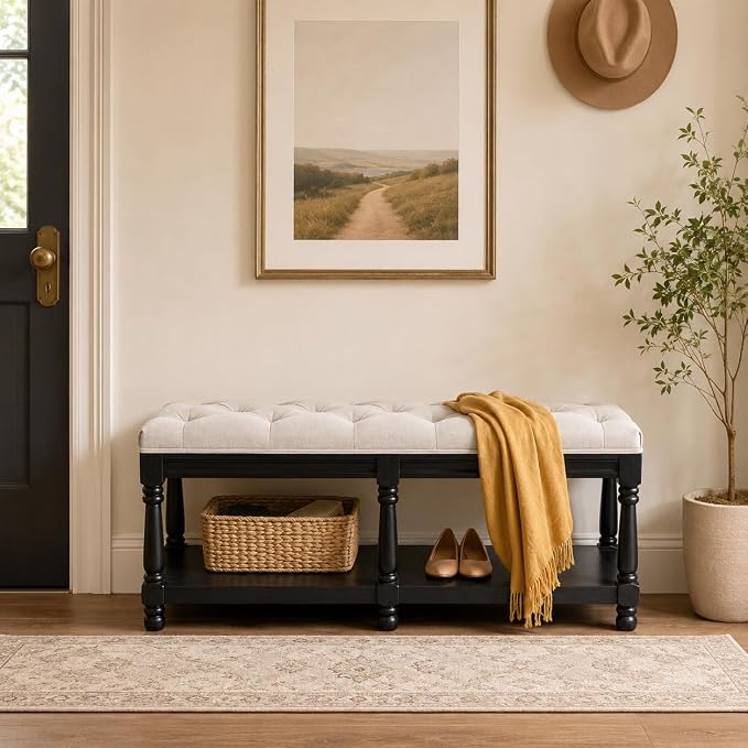 Beige- Black Wood
