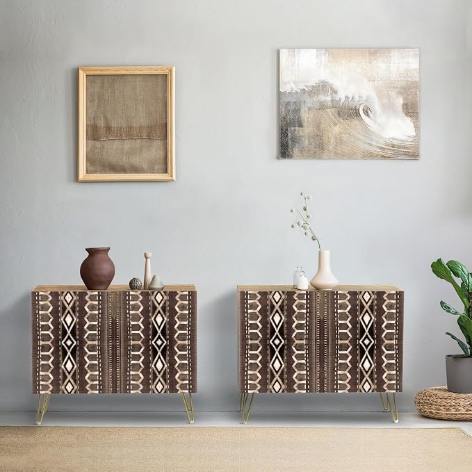 Tan Bohemian Polygon Pattern
