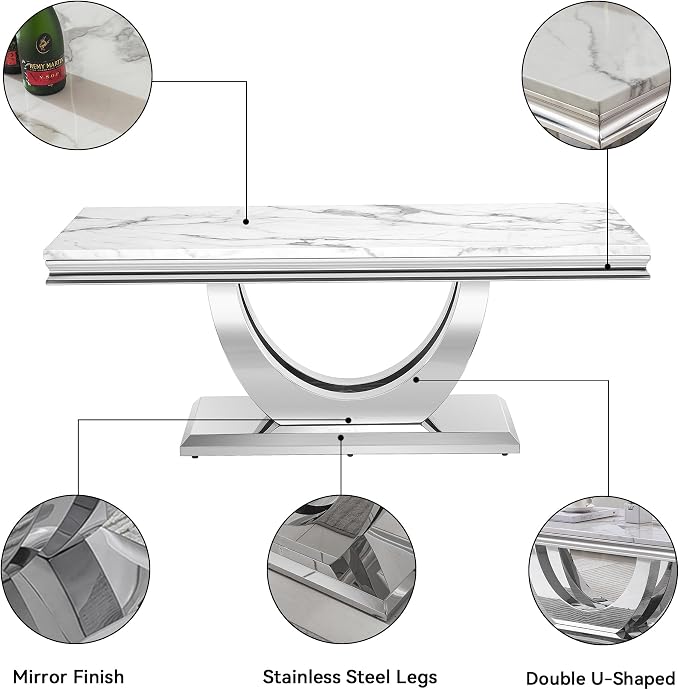 White Silver Coffee Table