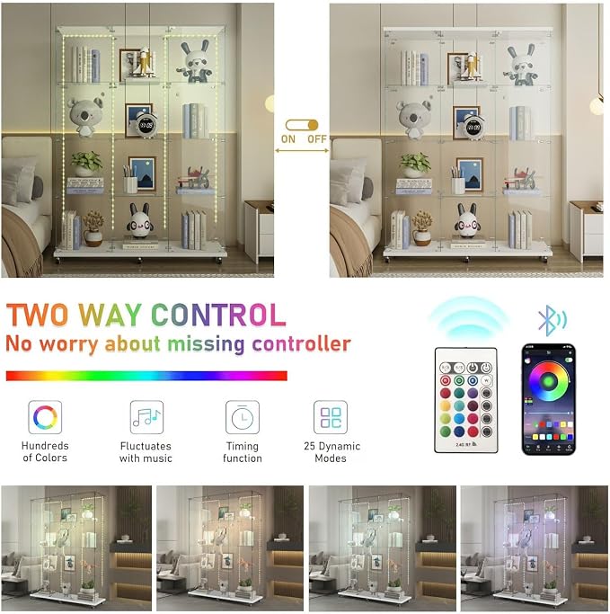Clear Glass Top White With Bluetooth Light, Wheel