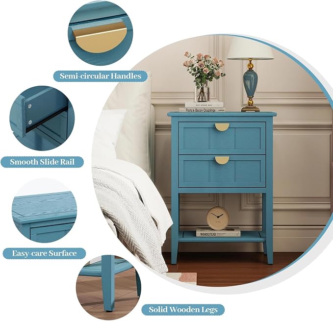 Blue 2 Drawer Set of 2