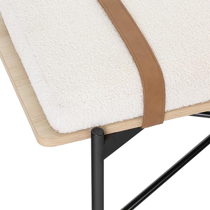 White Boucle/Light Oak/Matte Black