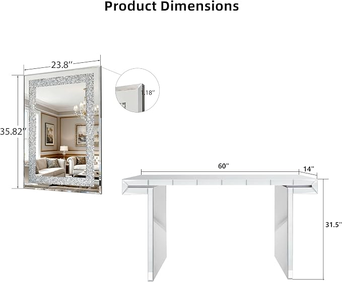 Silver With Wall Mirror