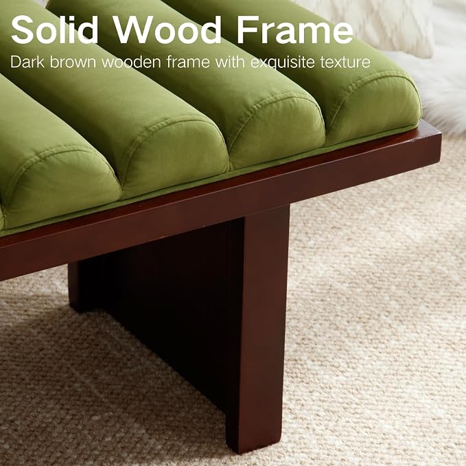 Green Velvet-dark Brown Wood