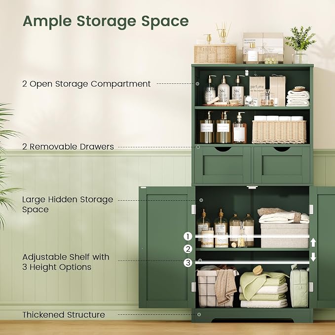 Green, 2 Drawers