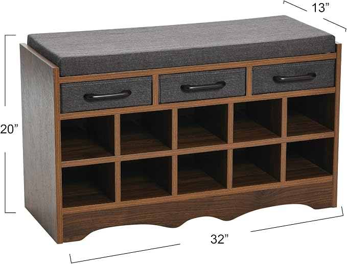 Walnut Wood Finish/Grey