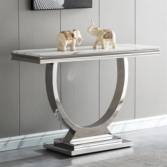 White Silver-console Table