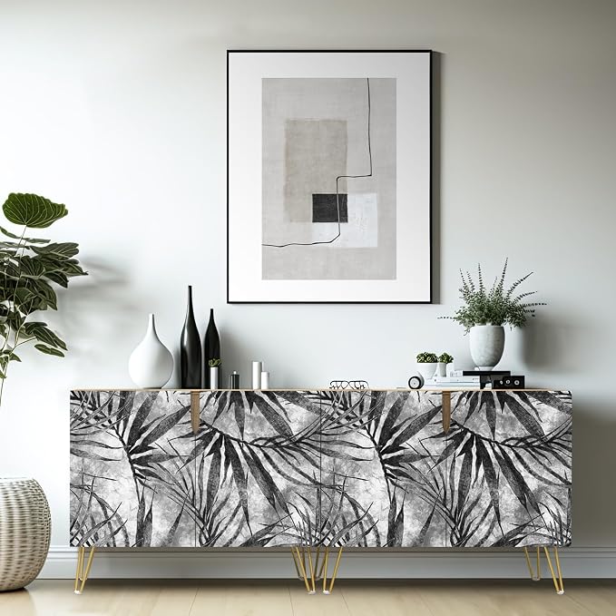 Black Tropical Palm Leaves Patterns