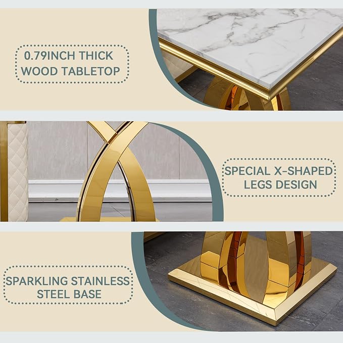 White Gold End Table