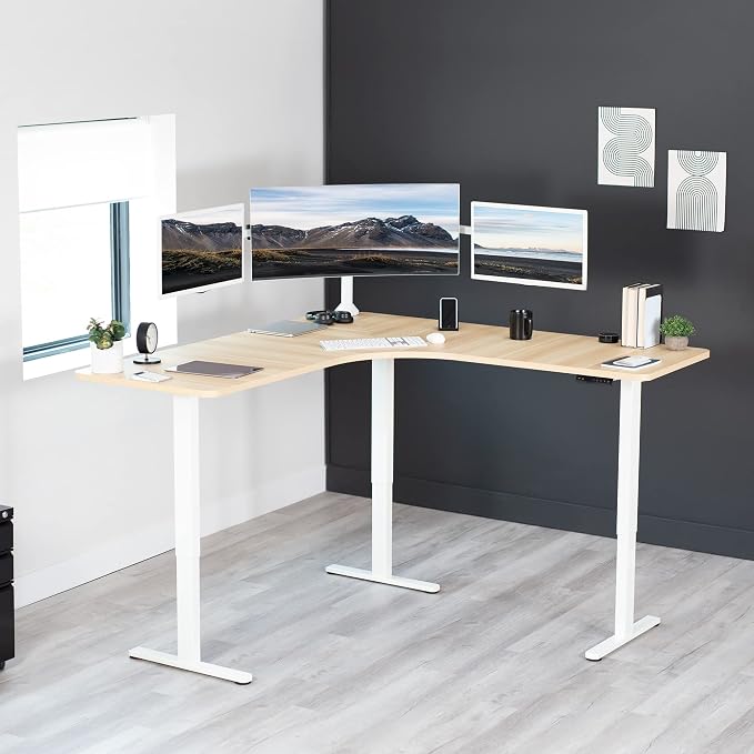 Light Wood Top / White Frame