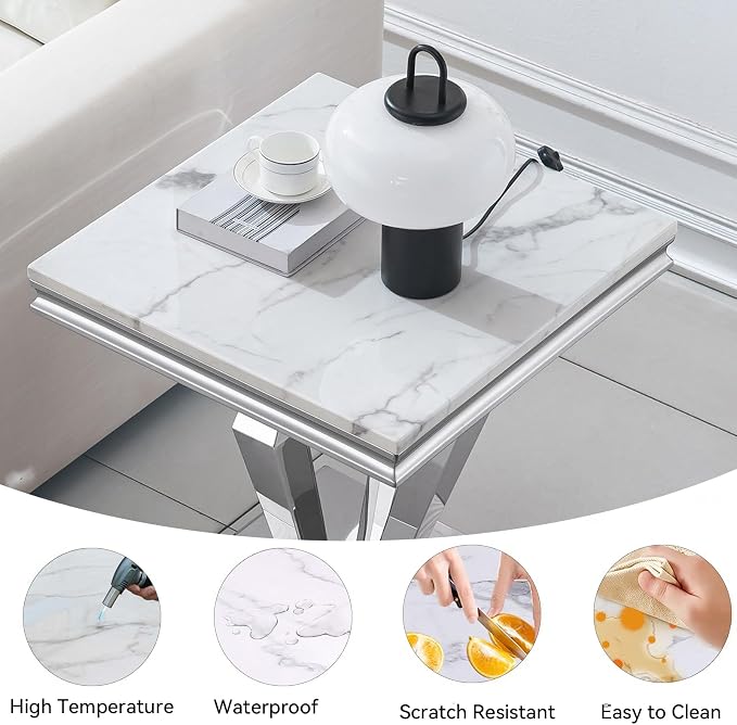 White Silver-end Table