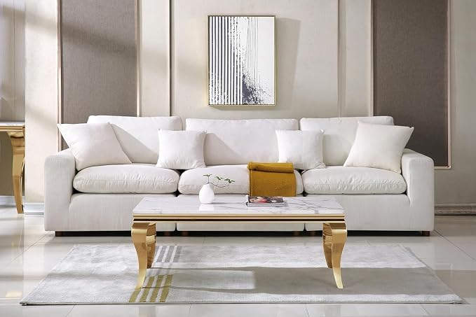 Coffee Table - White Gold Base
