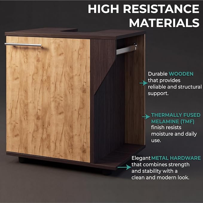 Black, Natural Oak