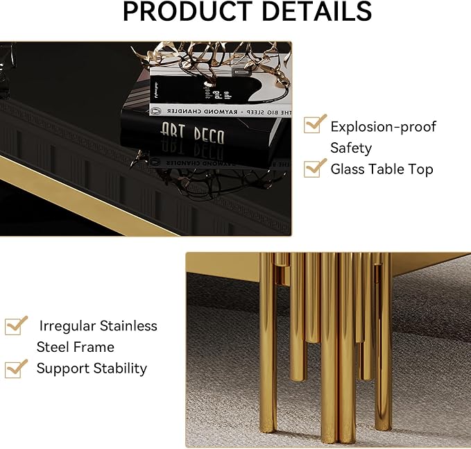 Black Glass and Gold Frame