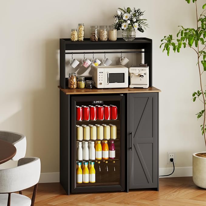 Mini Fridge Cabinet-black