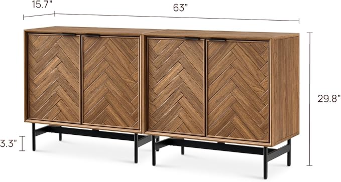 Walnut Herringbone Cabinet