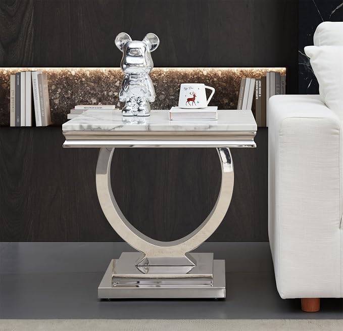 White Silver-end Table
