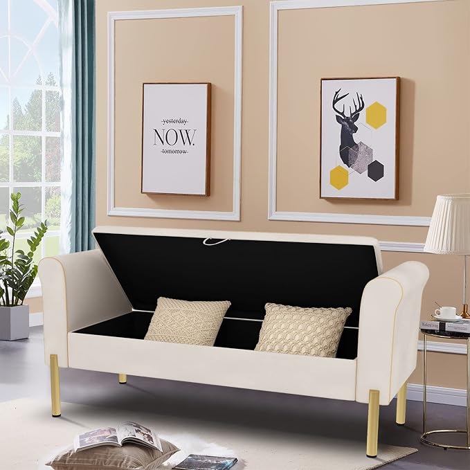 Beige With Rolled Arm