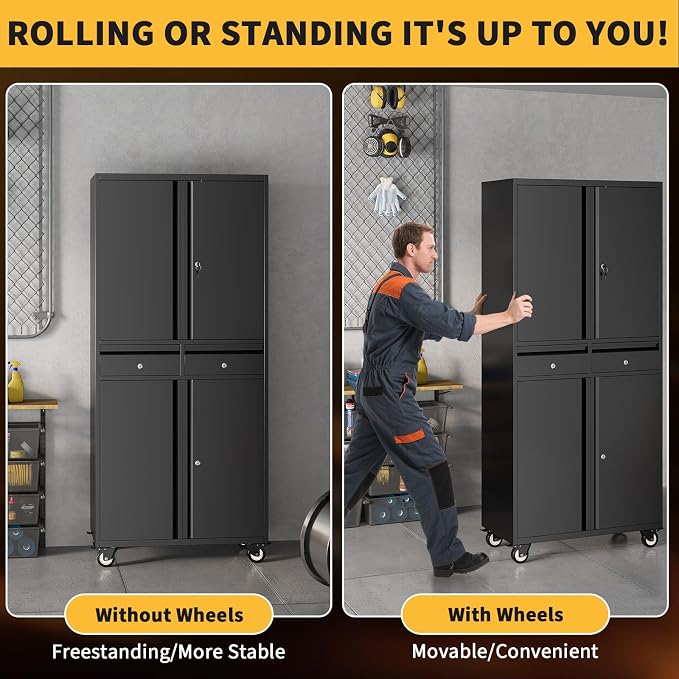Dark Black With Casters