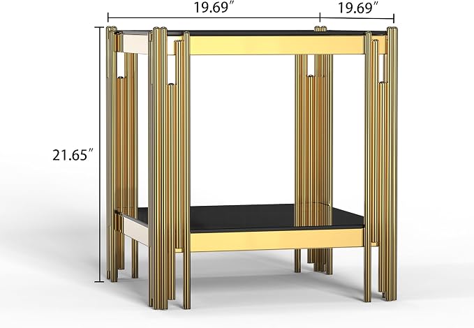 Black Glass End Table
