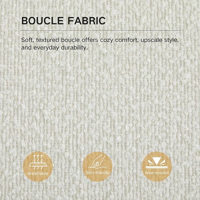 Ivory Boucle (Wood Legs)