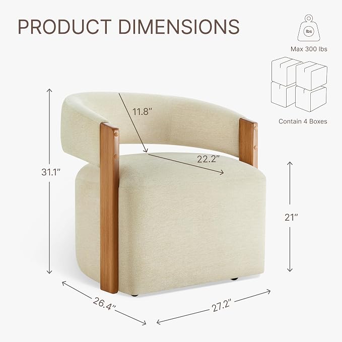Sand Wooden Armrest