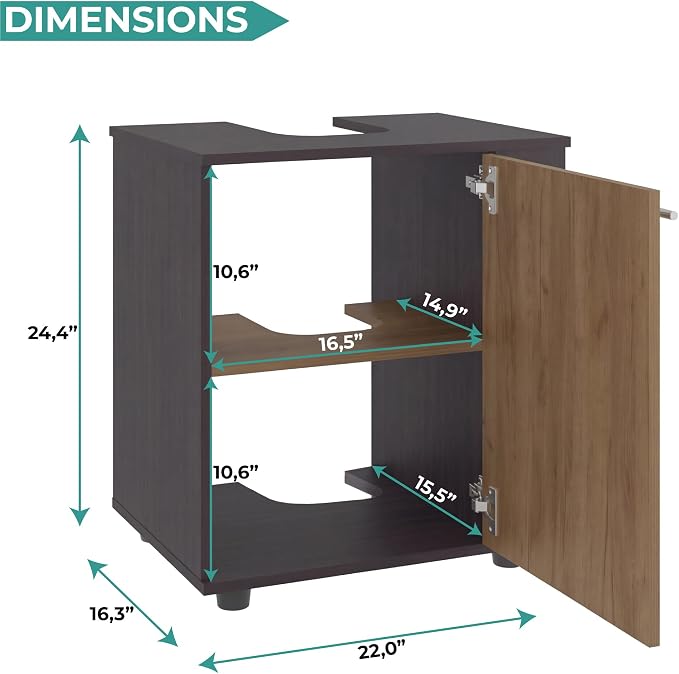 Black, Natural Oak