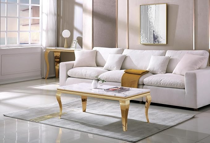 Coffee Table - White Gold Base