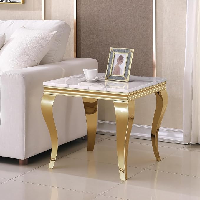 End Table - White Gold Base