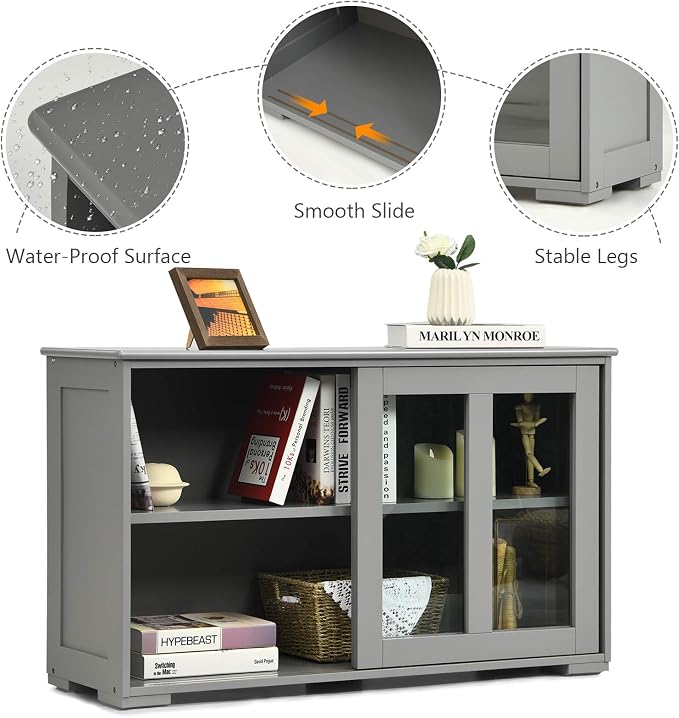 Grey/Glass Sliding Door